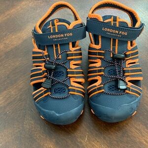 London Fog Kids' Navy and Orange Sandals
